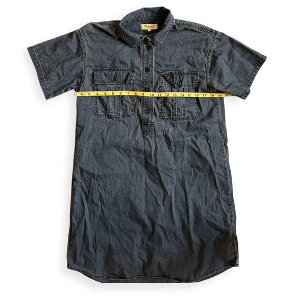 Madewell Denim Popover Shirtdress in Lunar Wash Grey Gray Size S Loose Mini - Picture 5 of 8